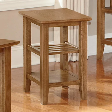 Chairside Table with 2 Shelves